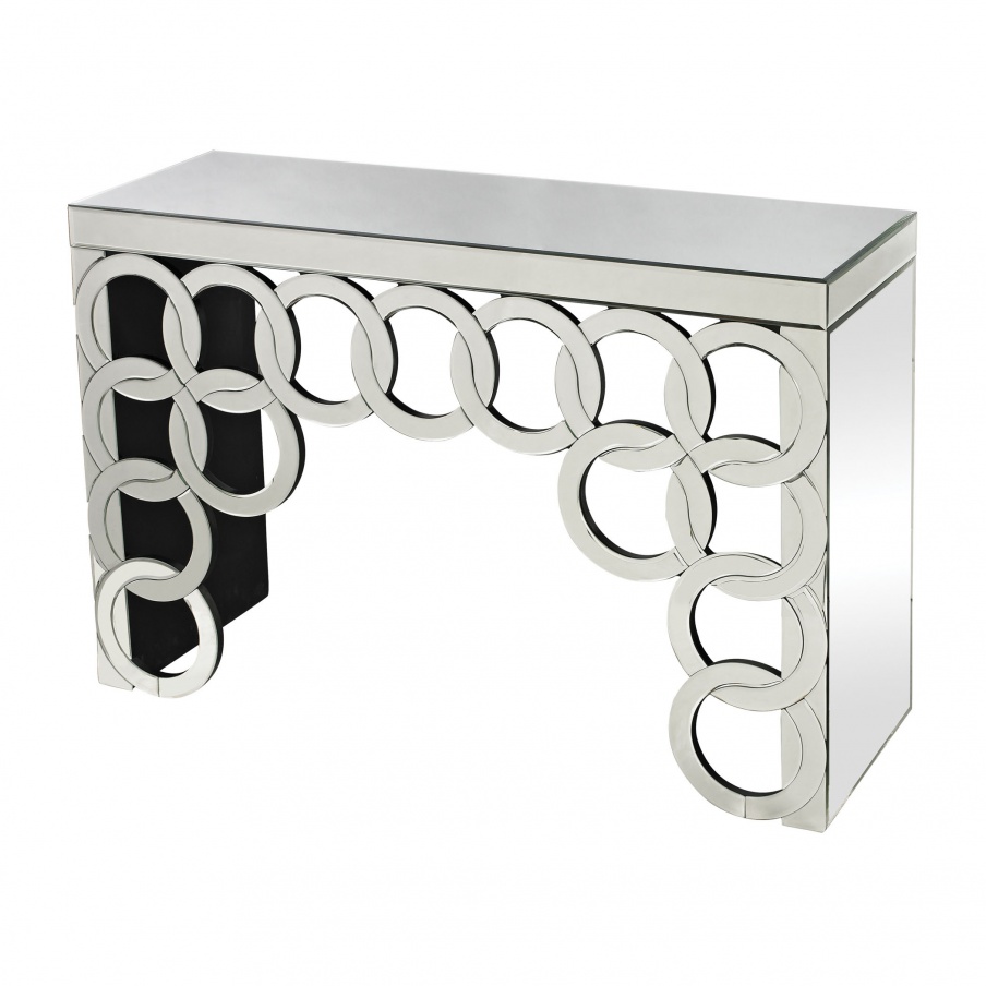 Konsole Silver Rings Mirrored Console Dimond Home