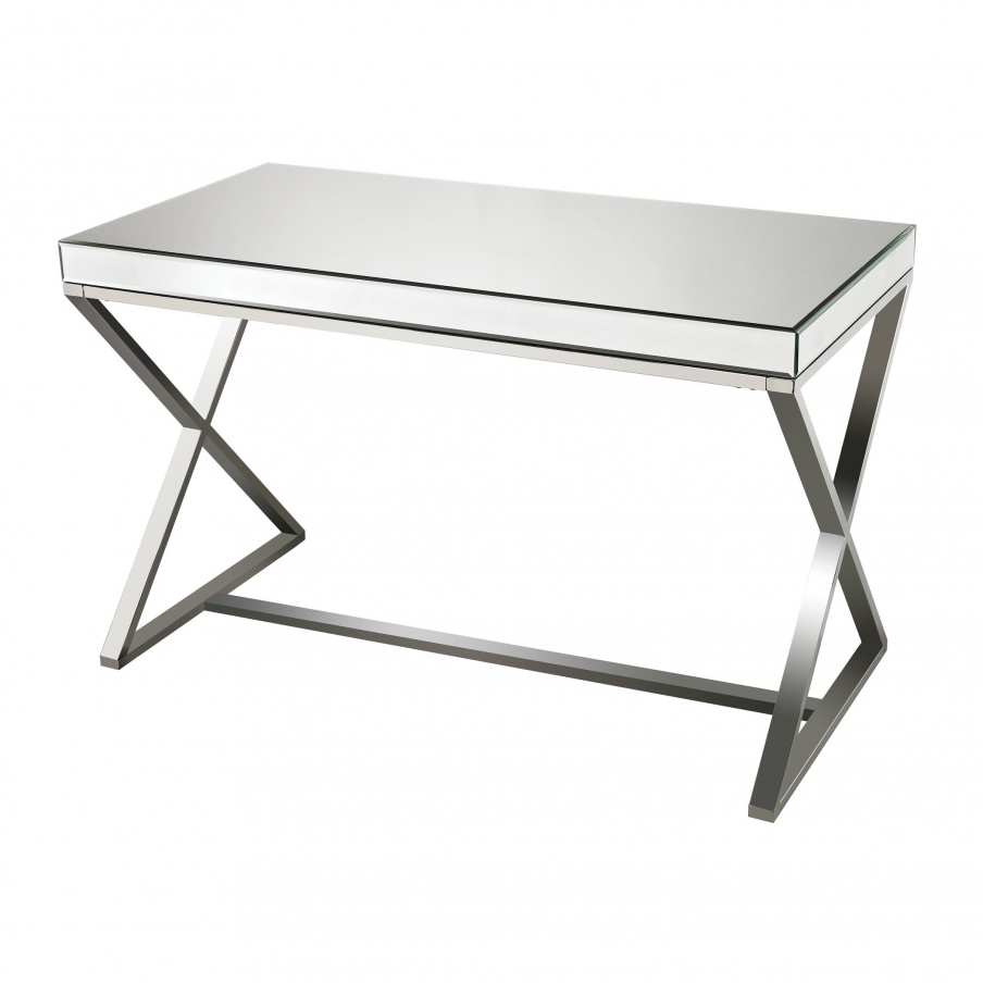 Schreibtisch Klein-Mirror And Stainless Steel Desk Dimond Home