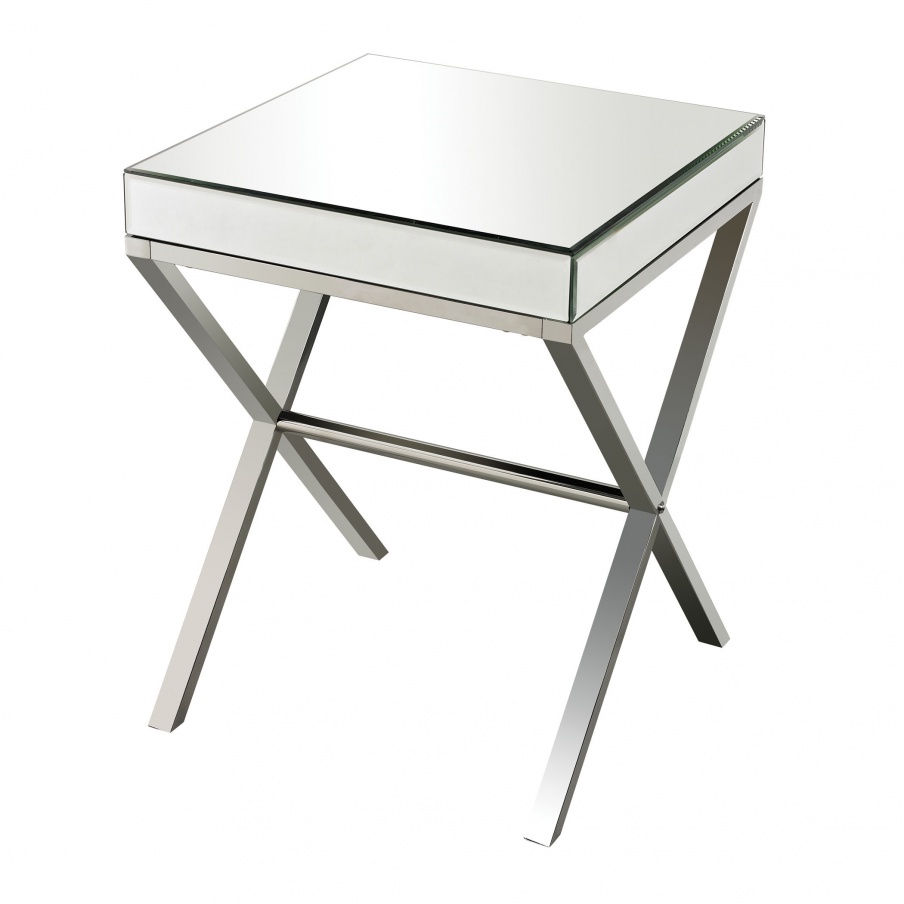 Tisch Klein-Mirror And Stainless Steel Side Table Dimond Home