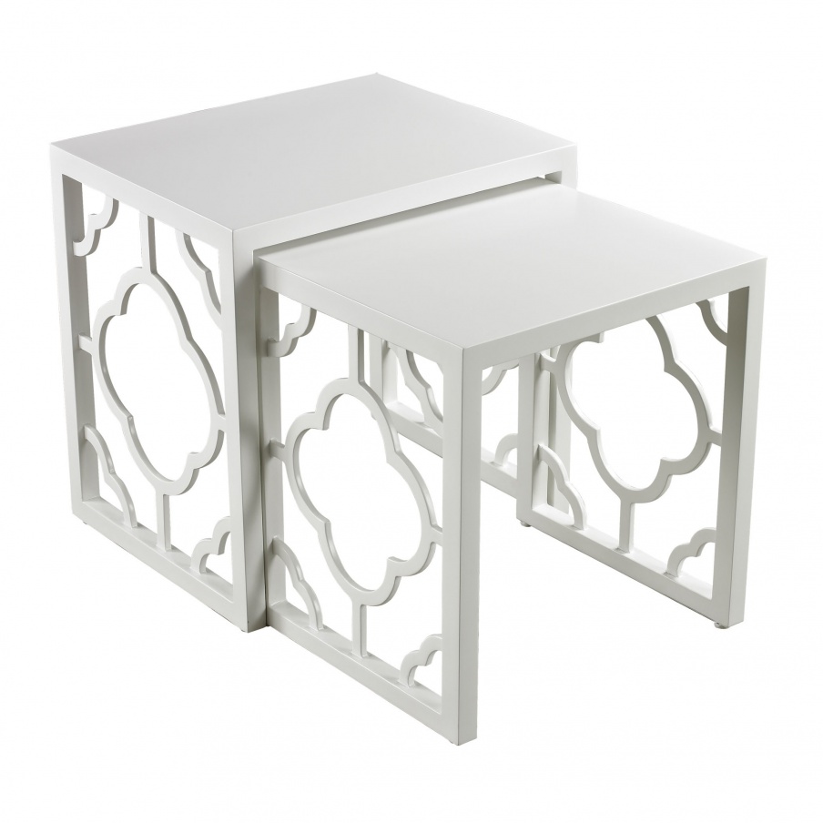 Tisch Gloss White Nesting Table Dimond Home