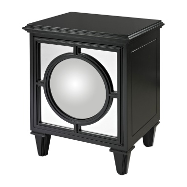 Schrank Gloss Black Mirage Cabinet With Convex Mirror By
