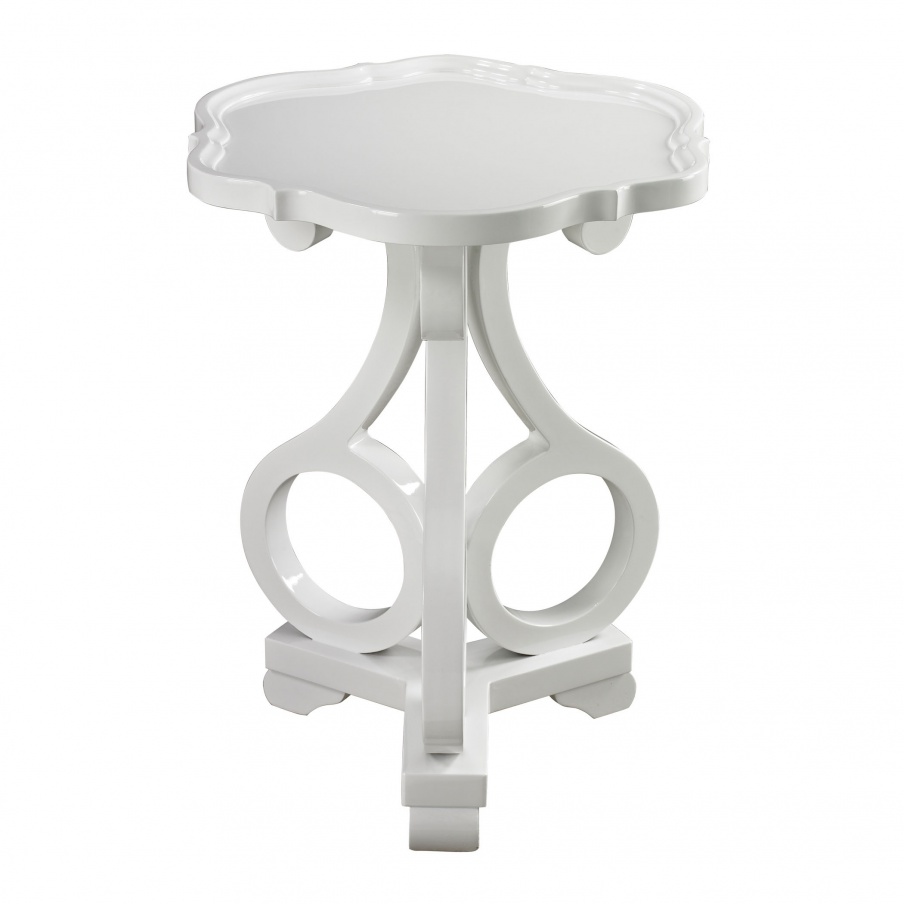 Tisch Knockeen Gloss White Accent Table By Dimond Home