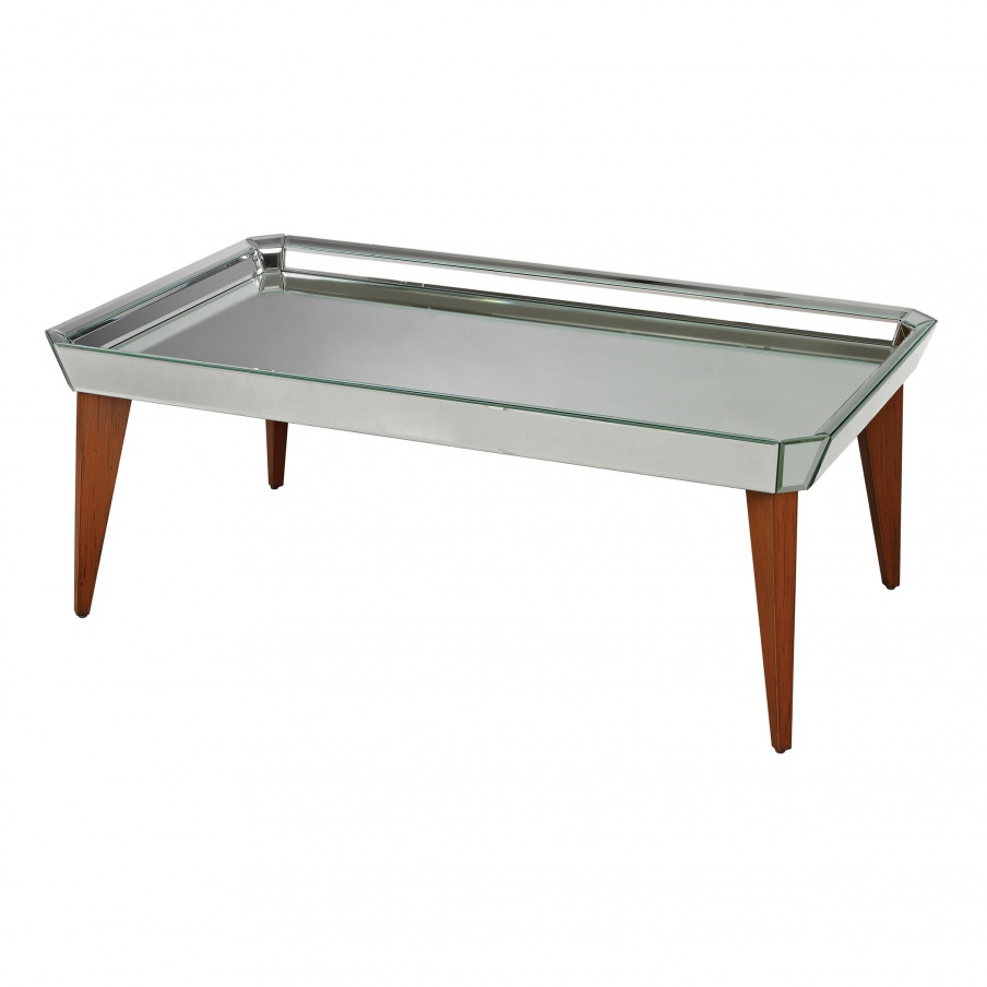 Tisch Rushbrook Mid-Century Mirrored Coffee Table By Dimond Home