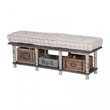 Bench European Farmhouse Storage Bench
