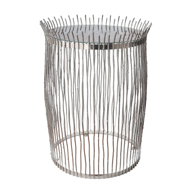 Tisch Vernickeln Dot Wire Table With Aged Mirror