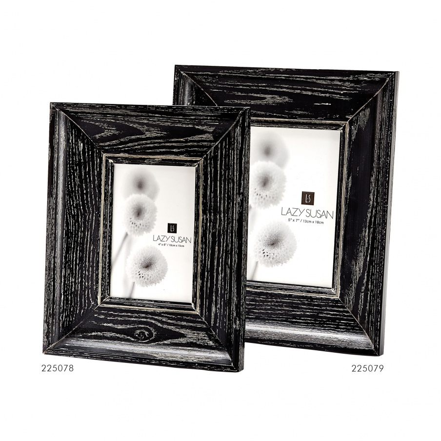 Rahmen für Fotos Cerused Convex Black Frame - 4 X 6 Dimond Home