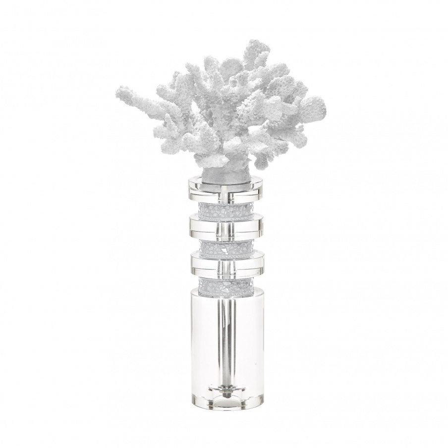 Zubehör White Coral And Crystal Stand Dimond Home