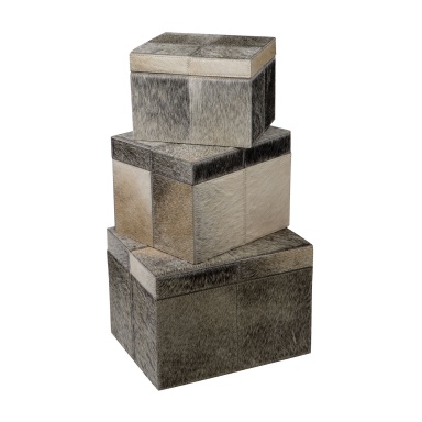 Aufbewahrungsbox Nested Faux Pony Boxes - Set Of 3