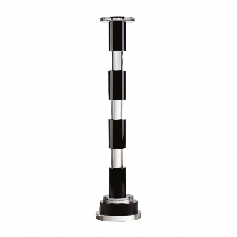Kerzenhalter Black And Clear Crystal Rod Candleholder Dimond Home