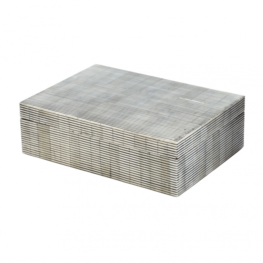 Aufbewahrungsbox Pin Stripe Bone Box - Lg Dimond Home