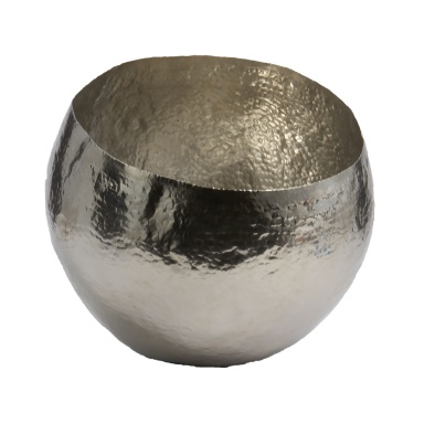 Tablett Hammered Nickel-Plated Brass Dish - Sm