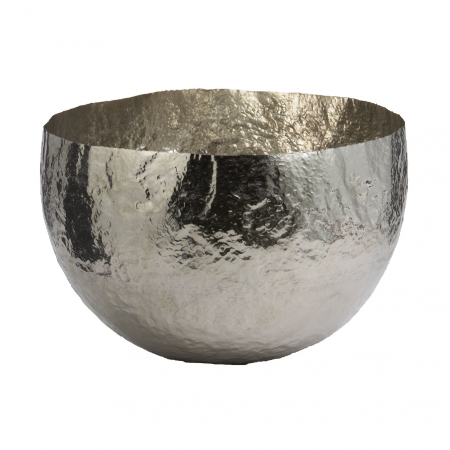 Zubehör Hammered Nickel-Plated Brass Dish - Lg Dimond Home