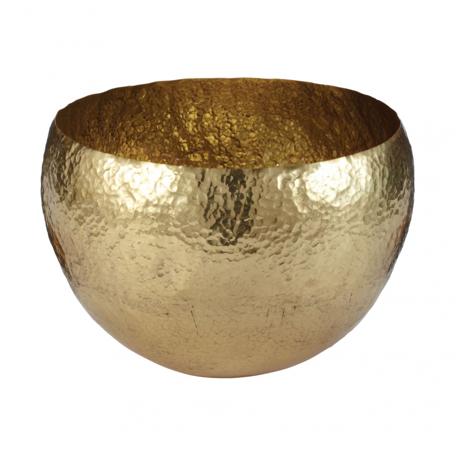 Zubehör Gold Hammered Brass Dish - Lg Dimond Home