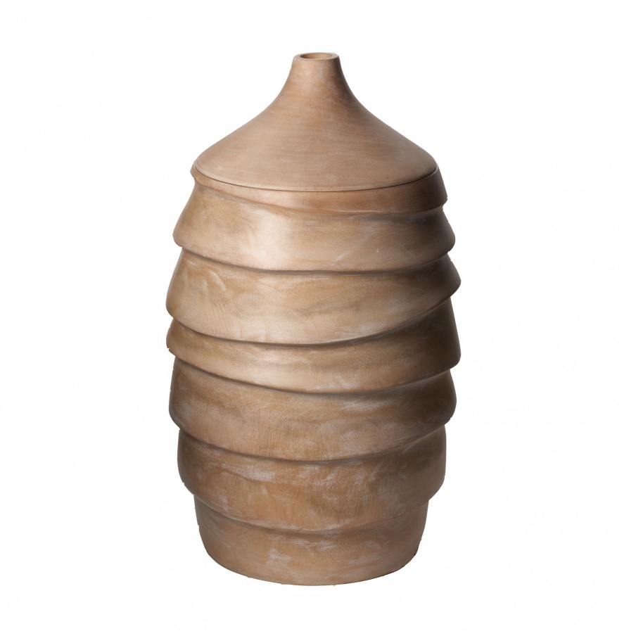 Vase Terraced Wood Jar - Lg Dimond Home