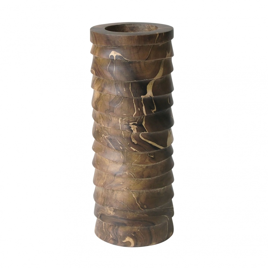 Kerzenhalter Marbled Terraced Wood Pillar Holder - Md Dimond Home