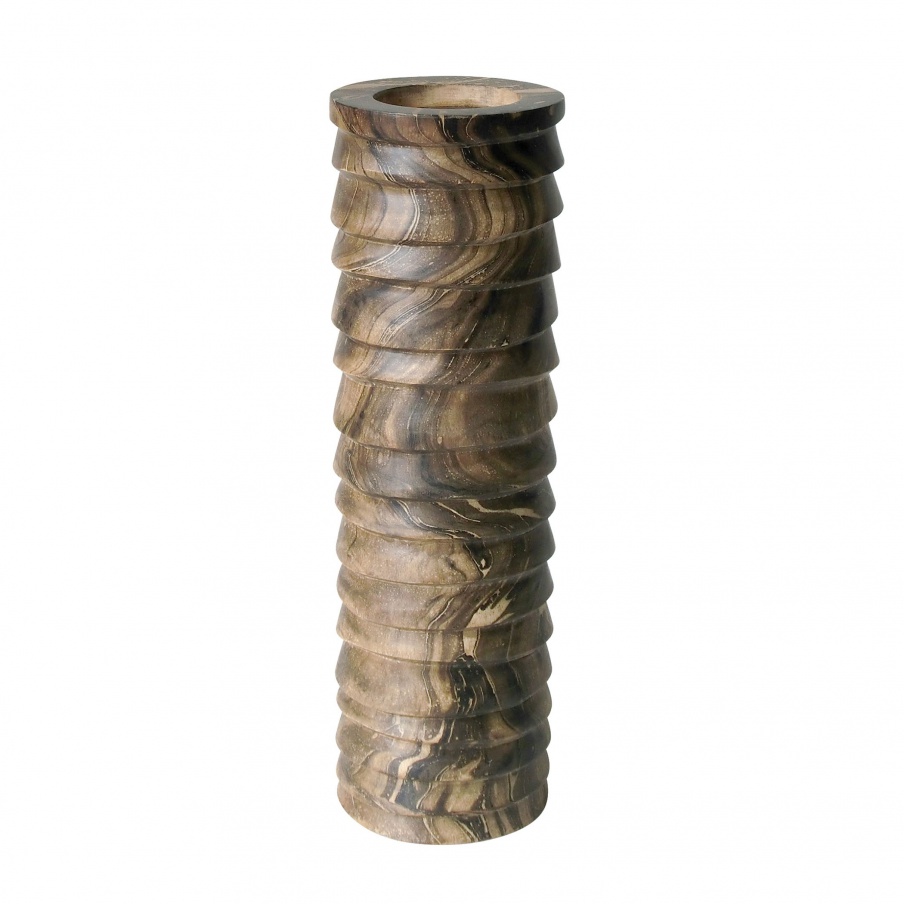 Kerzenhalter Marbled Terraced Wood Pillar Holder - Lg Dimond Home