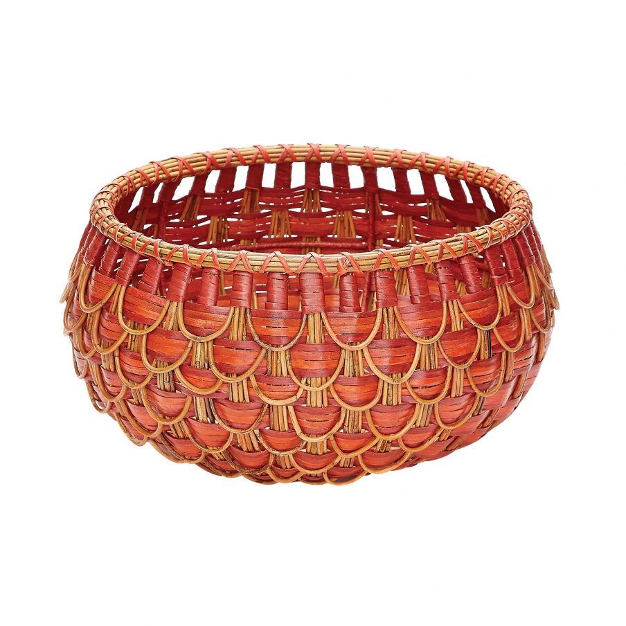 Basket Small Fish Scale Basket In Red And Orange Dimond Home