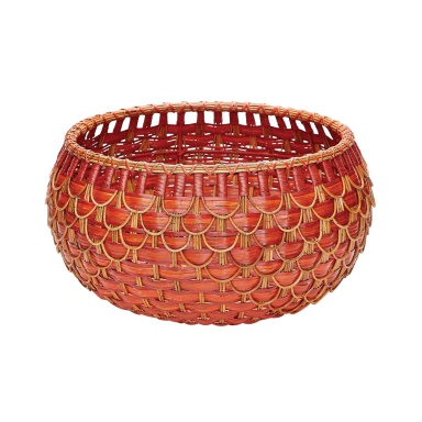 Korb Medium Fish Scale Basket In Red And Orange