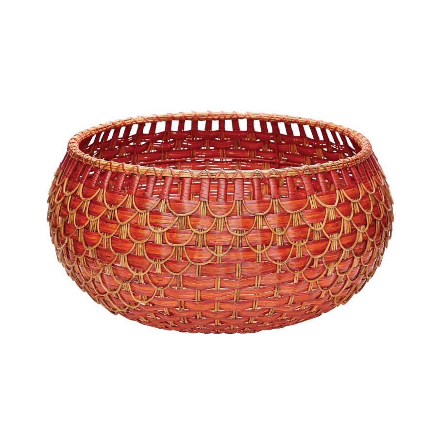 Warenkorb Large Fish Scale Basket In Red And Orange Dimond Home