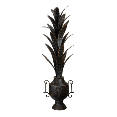 Vase Aged Black Metal Celebration Urn