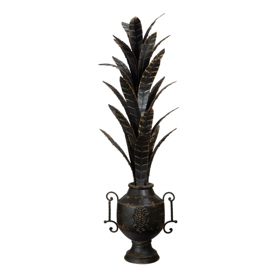 Vase Aged Black Metal Celebration Urn Dimond Home