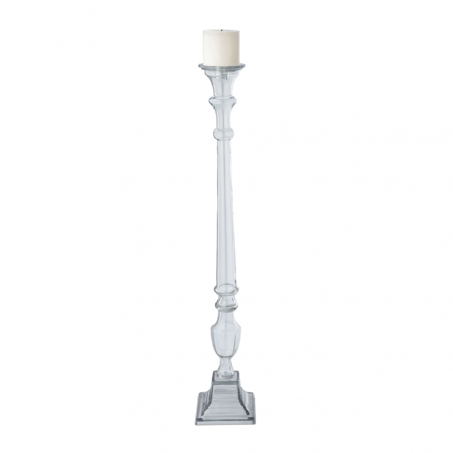 Kerzenhalter Tall Clear Glass Knight Pillar Holder - Lg Dimond Home