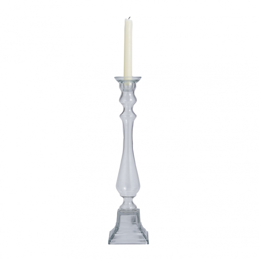 Kerzenhalter Clear Glass Knight Pillar Holder - Lg Dimond Home