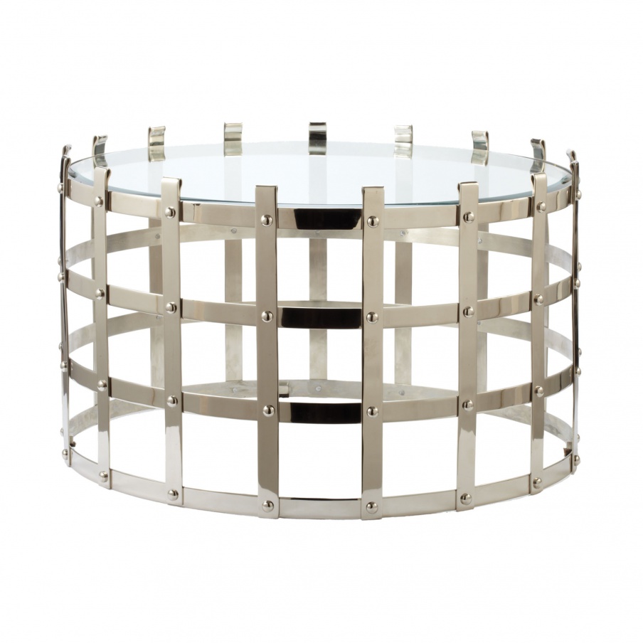 Tisch Metal Strap Coffee Table Dimond Home