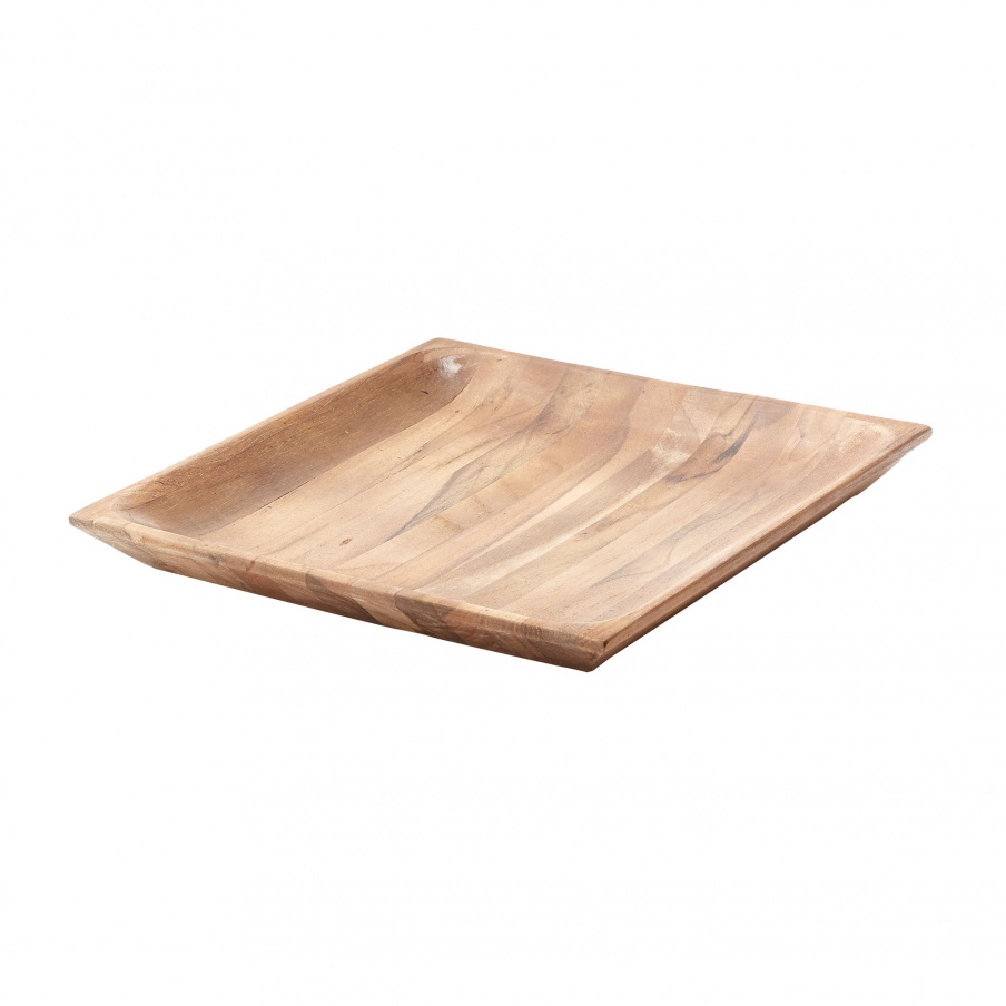 Behälter Natural Shallow Teak Tray - Lg Dimond Home