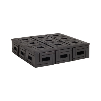 Aufbewahrungsbox Chocolate Teakholz Patterned Box - Lg