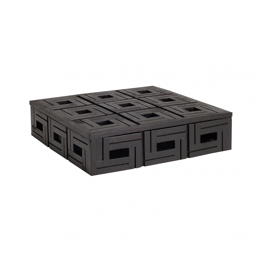 Aufbewahrungsbox Chocolate Teakholz Patterned Box - Lg Dimond Home