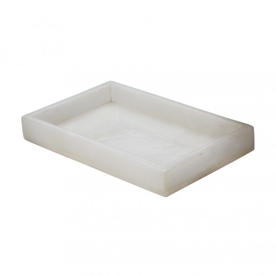 Behälter White Alabaster Vanity Tray Dimond Home