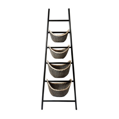 Korb Black Plaid Ladder Basket