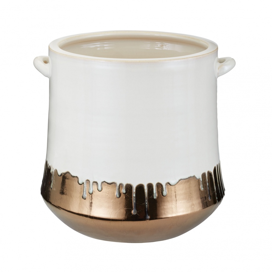 Vase Metallic Alloy Drip Crock Dimond Home