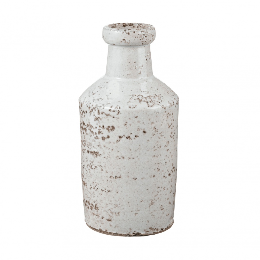 Vase Rustic White Milk Bottle Dimond Home