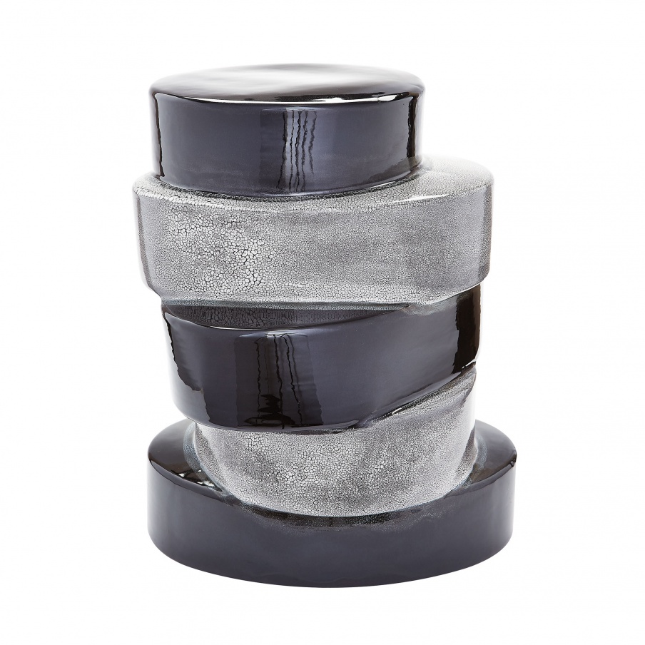 Tisch Stacked Ovals Side Table In Black And Grey Dimond Home