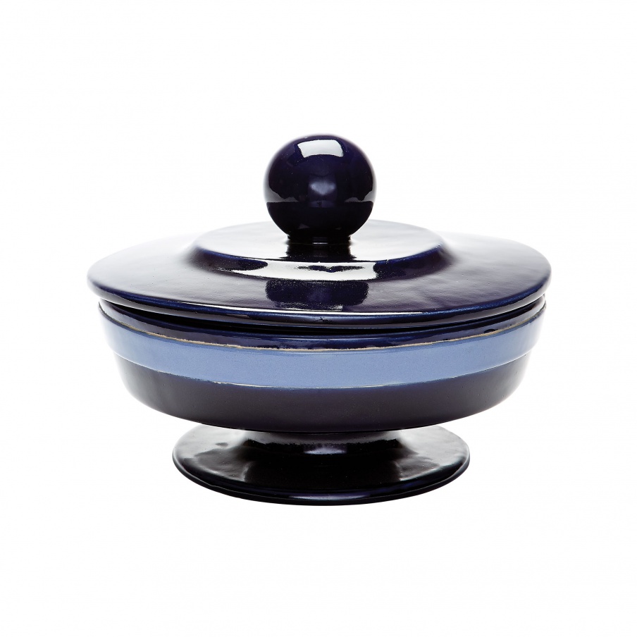 Vase Navy Denim And Polar Vase - Small Dimond Home