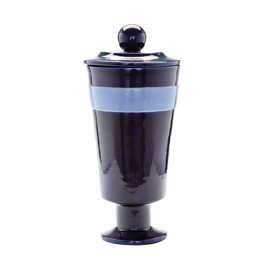 Vase Navy Denim And Polar Vase - Large Dimond Home
