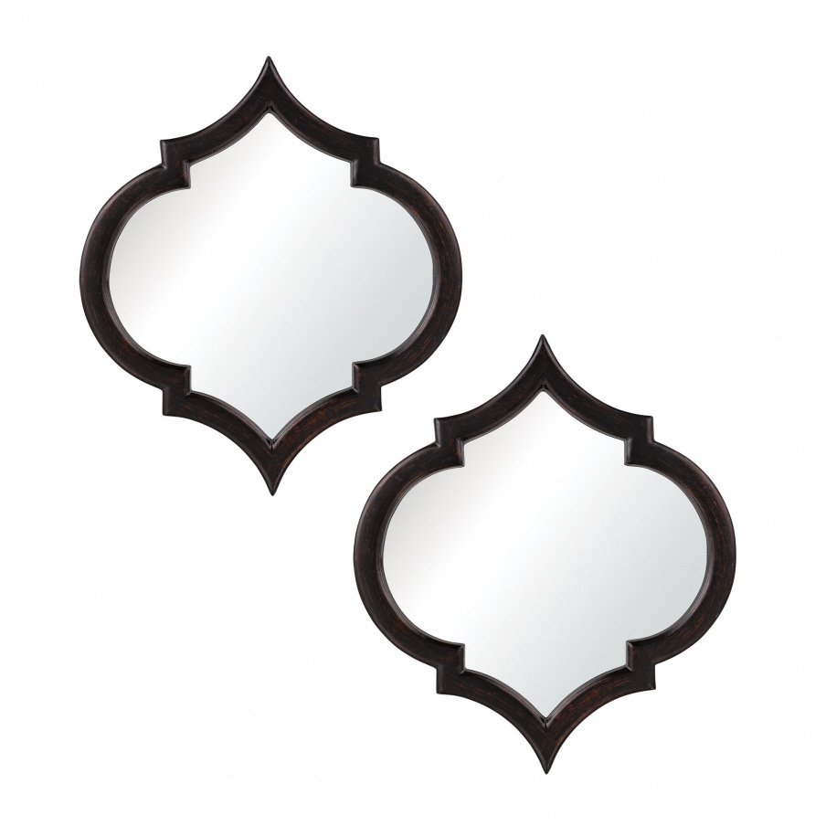 Spiegel Horizonte Mirrors In Black With Hand Rubbed Silver Edging - Set of 2 Dimond Home