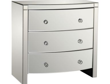 Kommode Bow Front Mirror 3 Drawer Chest Dimond Home