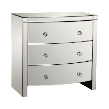 Kommode Bow Front Mirror 3 Drawer Chest