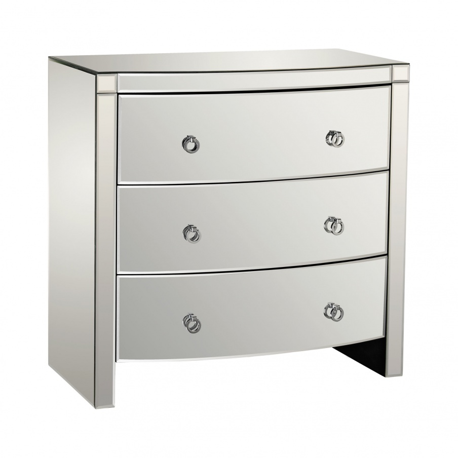 Kommode Bow Front Mirror 3 Drawer Chest Dimond Home