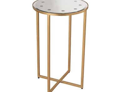 Tisch Cross Base Mirror Top Side Table Dimond Home