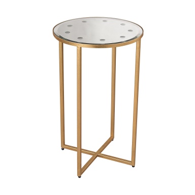 Tisch Cross Base Mirror Top Side Table