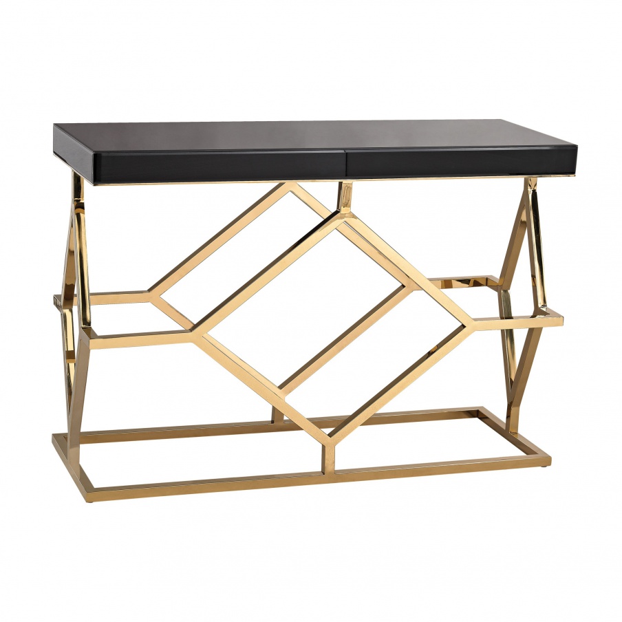 Schreibtisch Black and Gold Deco Console Table Dimond Home