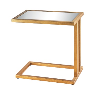 Tisch Andy Side Table In Gold Leaf And Clear Mirror
