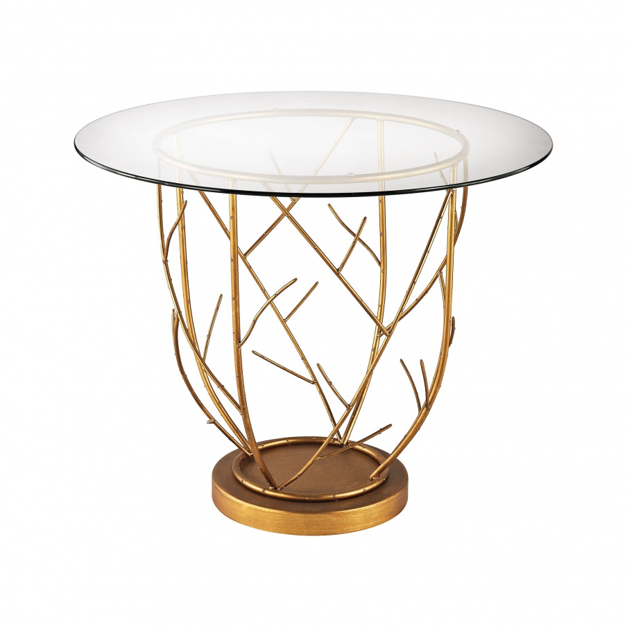 Tisch Thicket Table Entry In Gold Leaf And Clear Glass Dimond Home