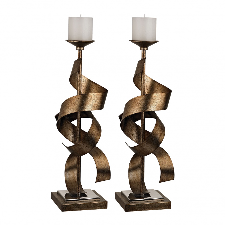 Kerzenhalter Set Of 2 Metal Sculpture Candle Holders Dimond Home