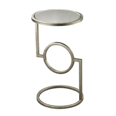 Tisch Mirrored Top Hurricane Side Table