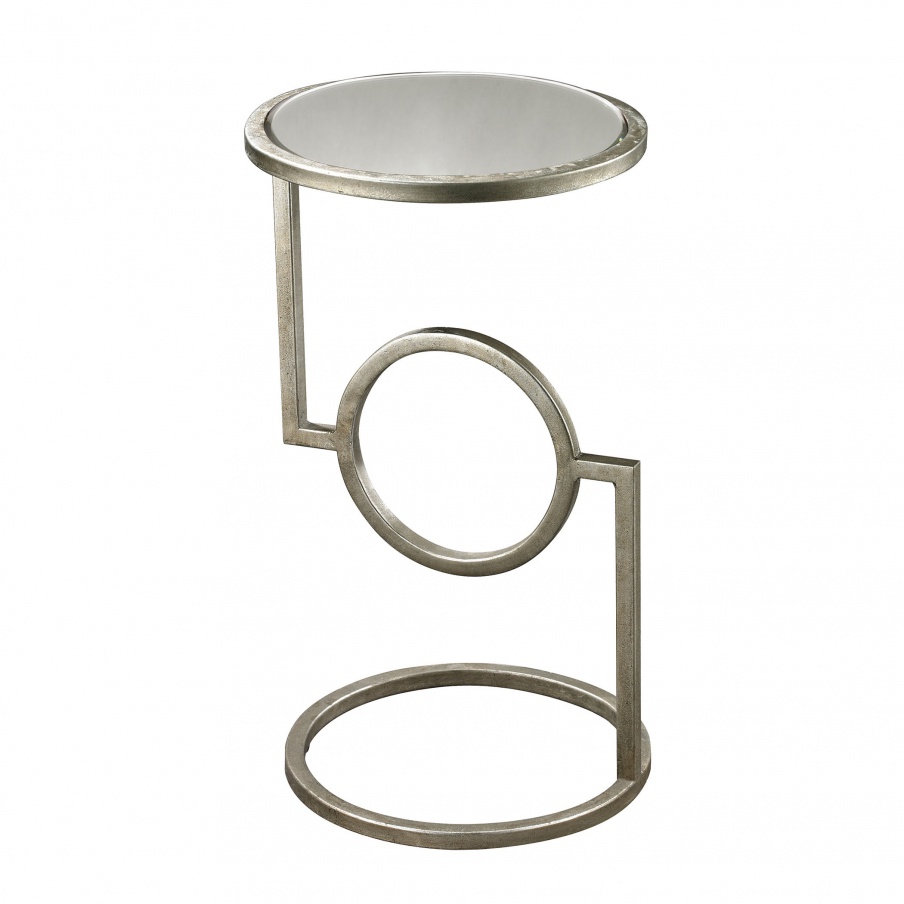 Tisch Mirrored Top Hurricane Side Table Dimond Home